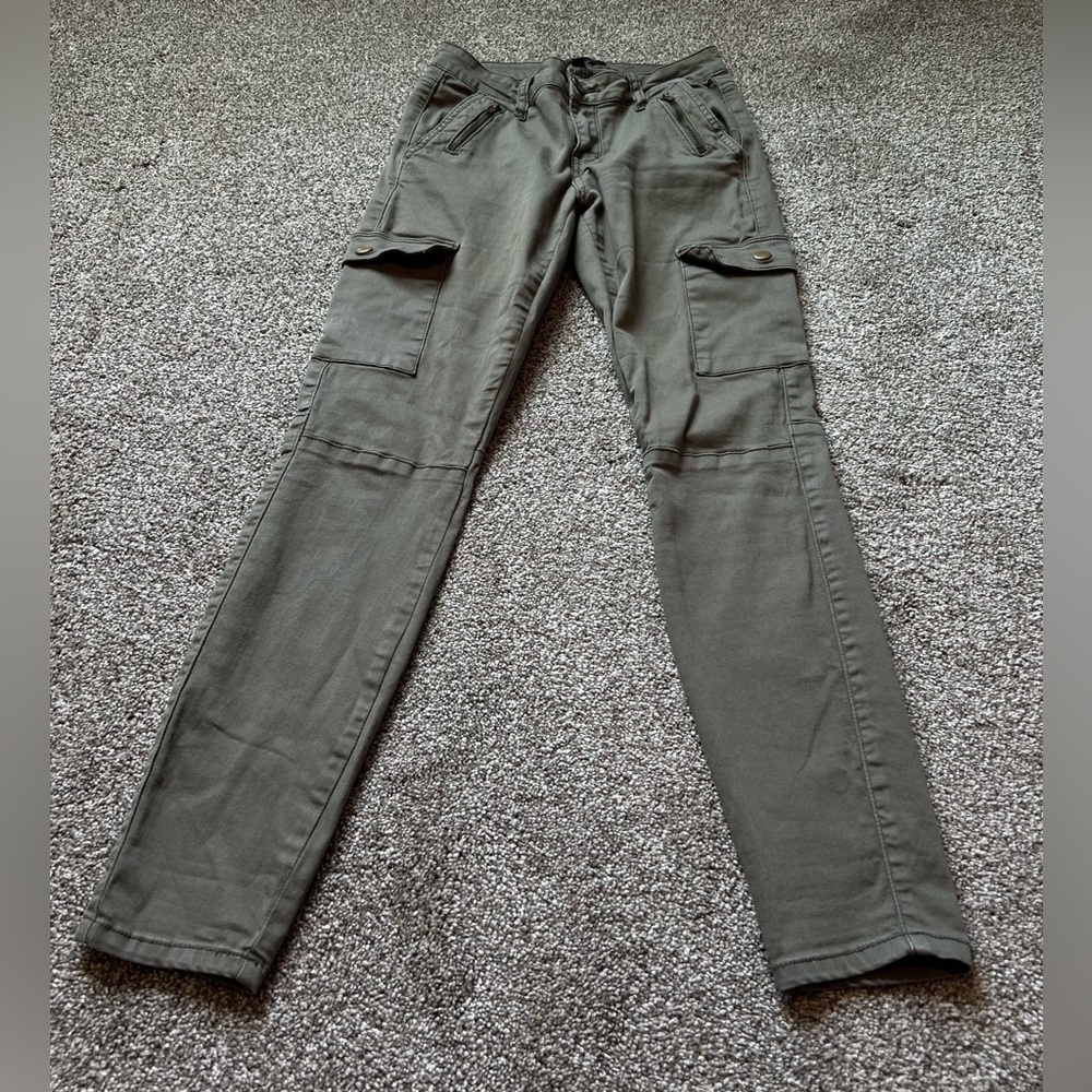 5/$10! Olive Green Skinny Cargo Pants With Pockets Size 5
